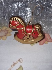  Thun Cavallo A Dondolo Rosso E Oro Vintage  NO Scatola