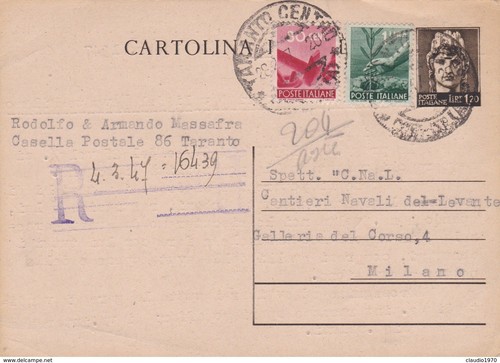 Intero postale lire con - intero,