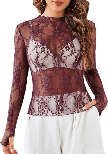 Sexy camicia blusa - blusa, pizzo