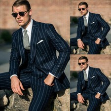 Tuta uomo blu navy a righe