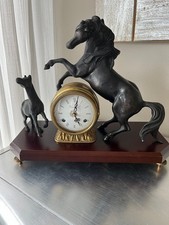 Orologio da tavolo/camino Imperial Cavalli in Bronzo