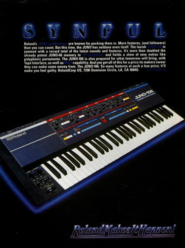 Sintetizzatore roland juno - roland, 106