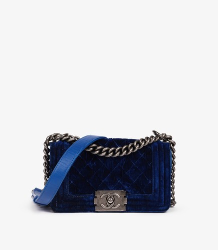 Chanel blu trapuntato velluto