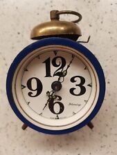 Rara Blessing Originale Vintage Sveglia meccanica blu,H.7,7cm,diametro 5,8cm