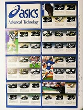 POSTER ASICS SCARPE CALCIO CALCETTO VIALLI MANCINI GUERIN SPORTIVO ORIGINALE