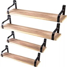 NATURE SUPPLIES Set 4 Mensole da Parete Legno Massello