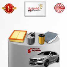 KIT TAGLIANDO 4 FILTRI MERCEDES CLASSE A 200 D 2.2 W176 100KW 136CV DAL 2014 >