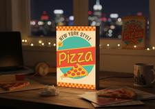 Lampada Insegna Luminosa USB C LED Targa Lightbox Pizza Slice New York Style 3D