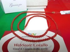 Collana d'Italia in pietra preziosa corallo e oro 18 kt pietra naturale vera donna uomo