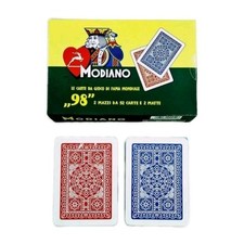 CARTE DA GIOCO MODIANO Mod. POKER 98 PVC 100% 2 Mazzi ROSSO BLU 
