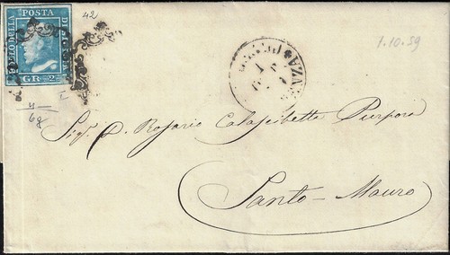 1859 lettera regno sicilia - lettera,