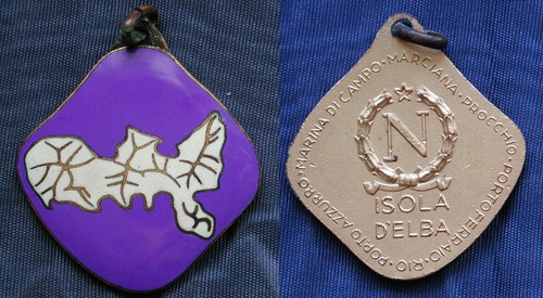 Medaglia smalto bianco blu - smalto, /