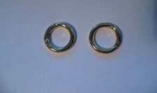 2 PZ Moschettone Tondo COLOR ORO LUCIDO Fibbia ad Anello a Scatto 31 / 22 MM