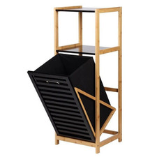 Portabiancheria in bamboo nero