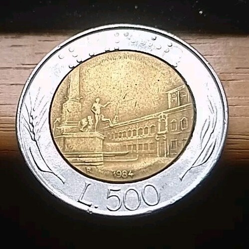 Moneta 500 lire - , bimetallica