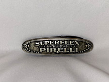 Vintage Vecchio Inglese Placcato Nichel Pneumatico Forma Pirelli Superflex Carta