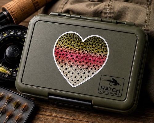 Adesivo cuore trota amo - , pesca