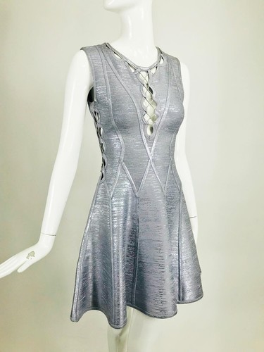 Herve leger abito argento - leger,