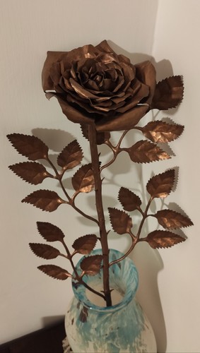 Rosa rame artigianale - rosa, in
