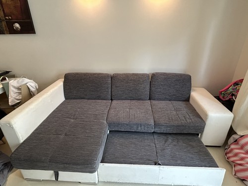 Divano letto angolare con