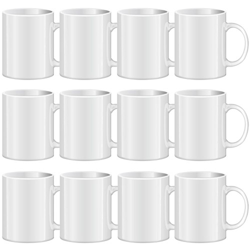 White ceramic sublimation mugs - white,