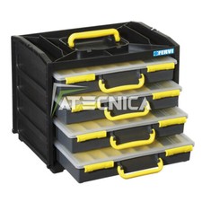 Cassettiera con 4 valigette portaminuteria estraibili Fervi C313 377x265x310 mm