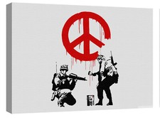 Canvashop Quadri moderni Bansky 100x70 cm stampa su tela banksy peace pop art