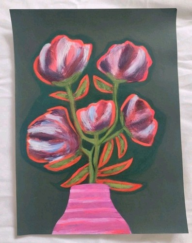 Fiori rosso viola vaso - rosso, in