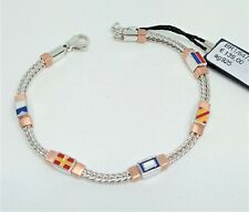 SANTOMA BRACCIALE ARGENTO 925 UOMO BANDIERE NAUTICHE MARINE GIOIELLO ITALIANO