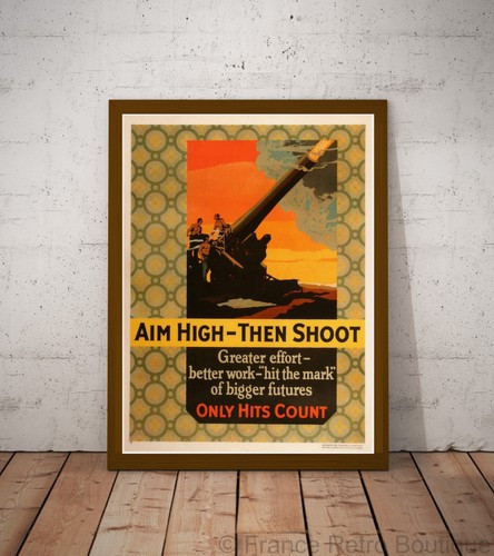 Poster affiche aim high then - aim,