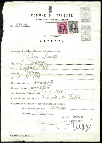 Italia trieste 1951 - trieste, a