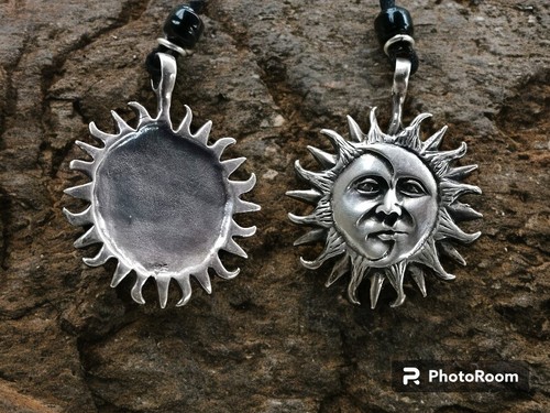 Ciondolo sole luna - ciondolo, argento