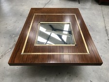 Coffee Table as Willy Rizzo, in Rovere+Specchio e Profili in Ottone, anni’60/‘70