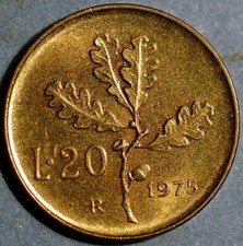 Italia 20 Lire 1975 KM# 97