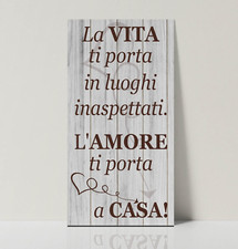 Quadro shabby chic con frase sull'amore |Q1264| Stampa su Tela Moderna Verticale