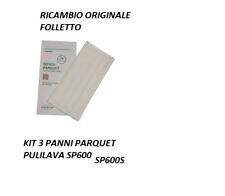 PANNI PARQUET 3PZ PULILAVA SP600 SP600S FOLLETTO VORWERK   RICAMBIO ORIGINALE 