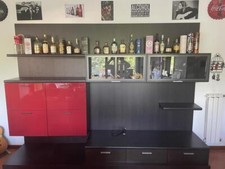 Parete Attrezzata con Mobile da Terra con Vetrina, Porta TV, Mensola 