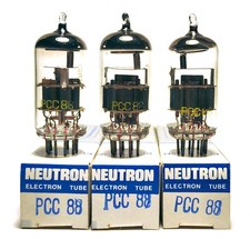 3x PCC88 7DJ8 Neutron Tubes Valvole Röhren Lampes - New in box - Mint NOS Audio