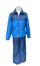 Tuta Sci Blu Donna Vintage Giacca Pantaloni Trissi Made In Italy