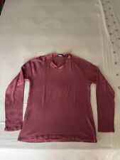 MAGLIA DA UOMO T-SHIRT MANICA LUNGA MAGLIETTA TG S CELIO ROSA COLLO A V