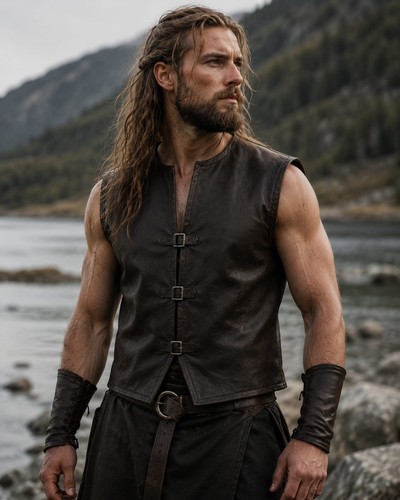 Gilet vichingo uomo - , pelle