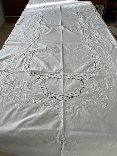 Tovaglia vintage cotone bianco