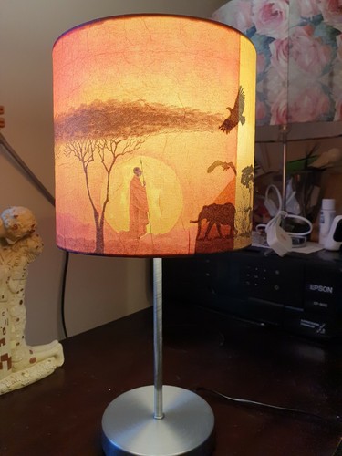 Lampada tavolo decoupage - tavolo,