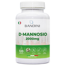 Bandini® D-Mannosio 120 Capsule 2.000 mg Puro Ad Alto Dosaggio, 100% Vegan