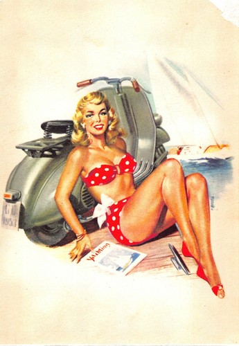 7642 ragazza con scooter - 7642),