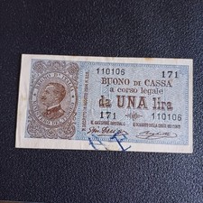 Banconota Da Collezione Italiana Non Comune Buono 1 Lira 1917 Bb  Lotto Z1