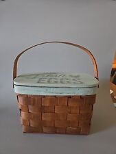 Vintage Woven Wood Egg Basket