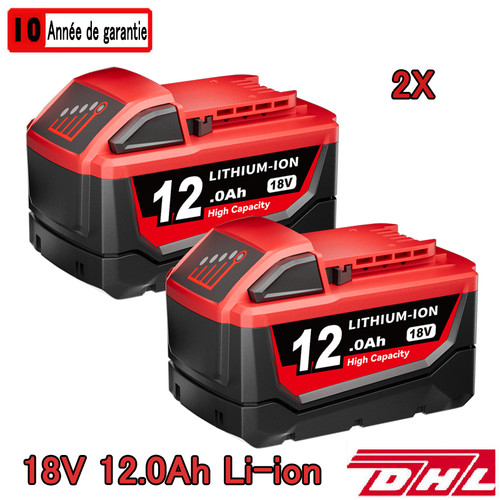 Batterie pour milwaukee m18 - 2x,