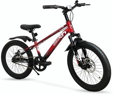 BICICLETTA 20'' MOUNTAIN BIKE ROSSO BICI MTB AMMORTIZZATA FRENI A DISCO PRO