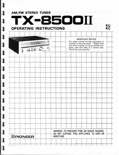 Pioneer 8500ii - pioneer, tx-8500ii